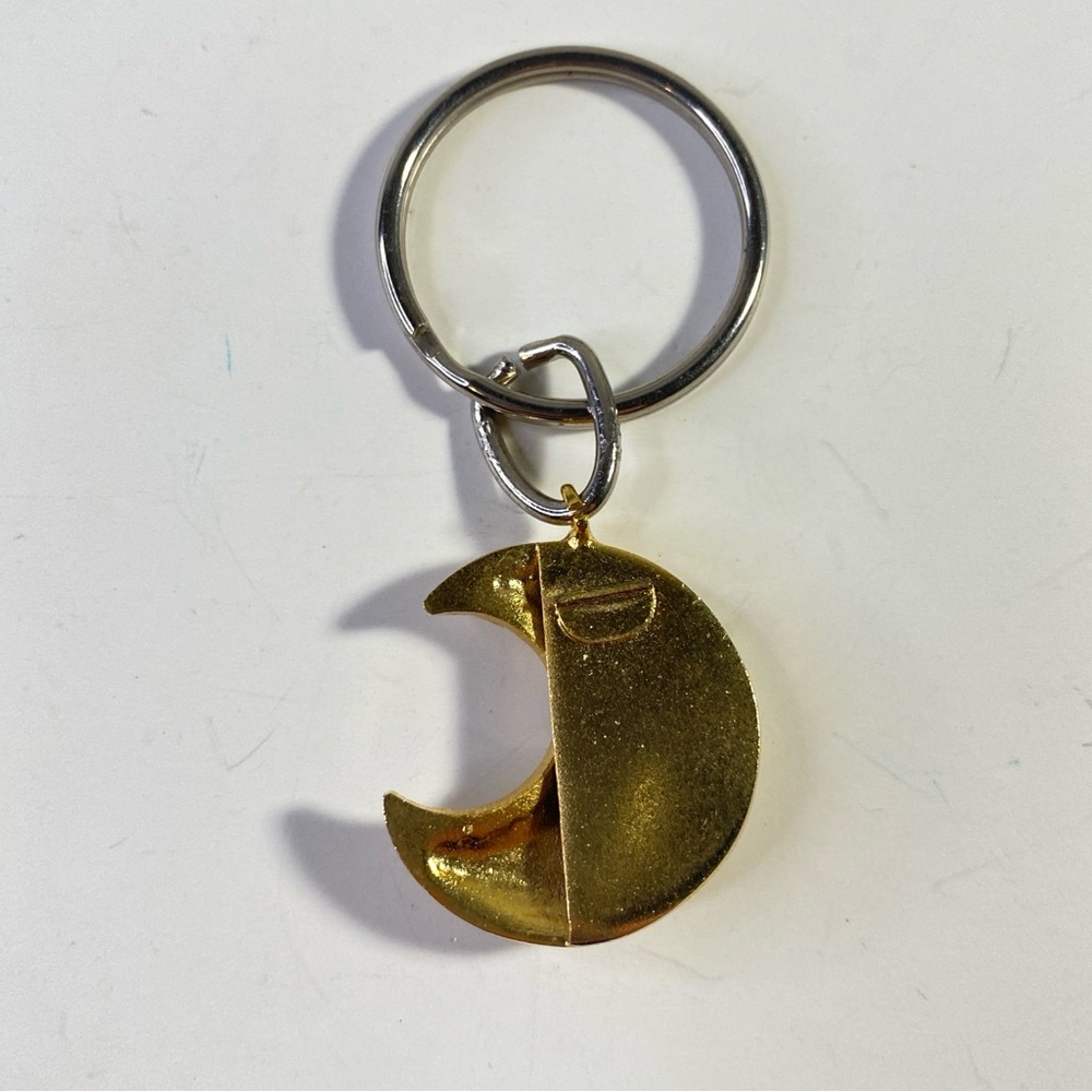 Vintage Crescent Moon Keychain with Colorful Stones - Picture 2 of 4